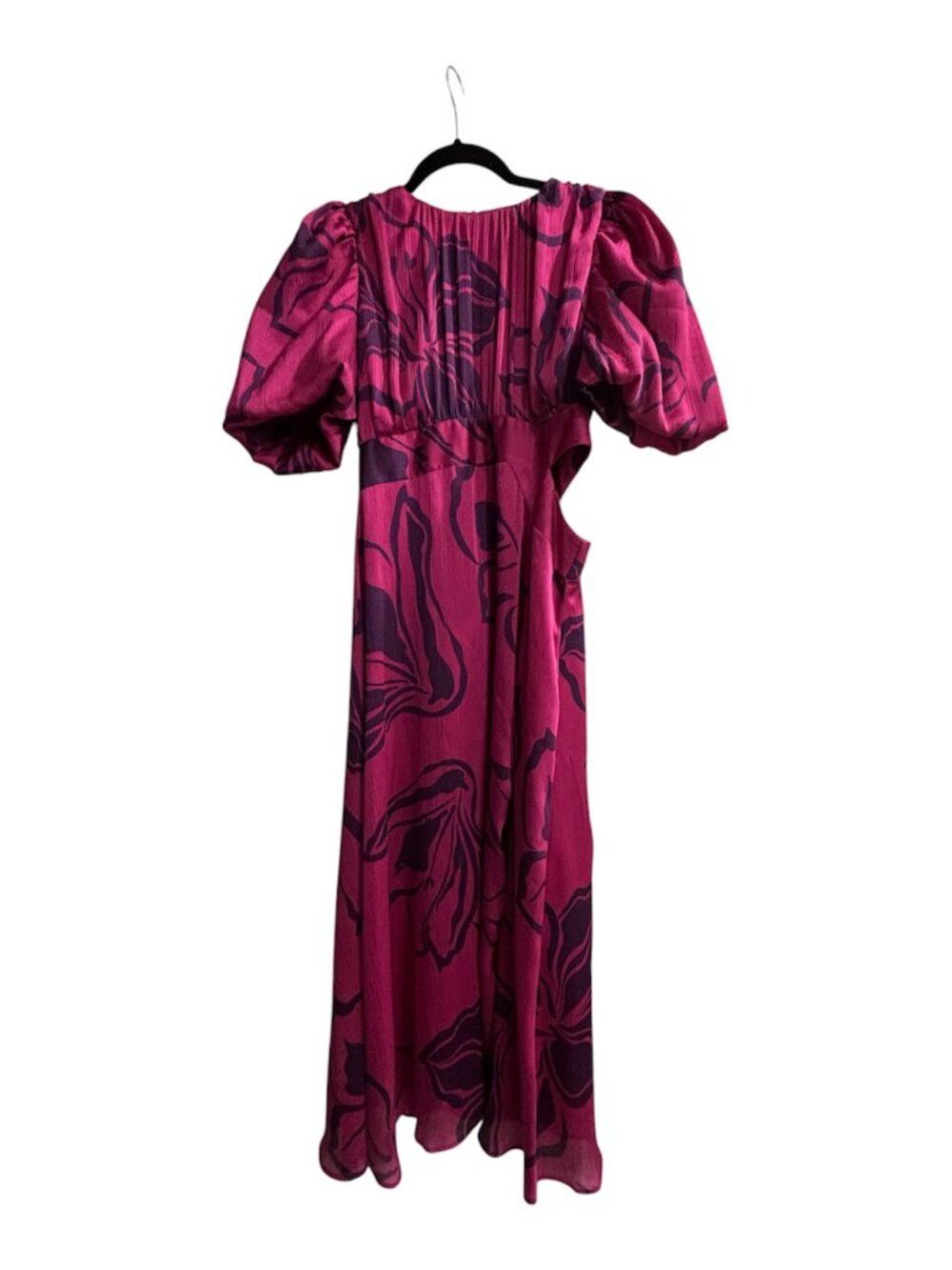 LADY PIPA PINK & PURPLE FLORAL PUFF SLEEVE DRESS MEDIUM EUC